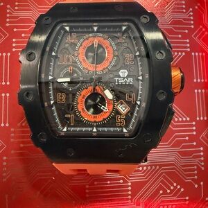 Orange and Black Sport Chronograph Smartwatch